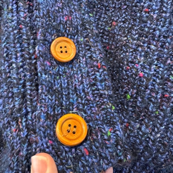 Vintage Blueprint Wool Blend Button Front Cardigan with Pockets / Large - Picture 13 of 13